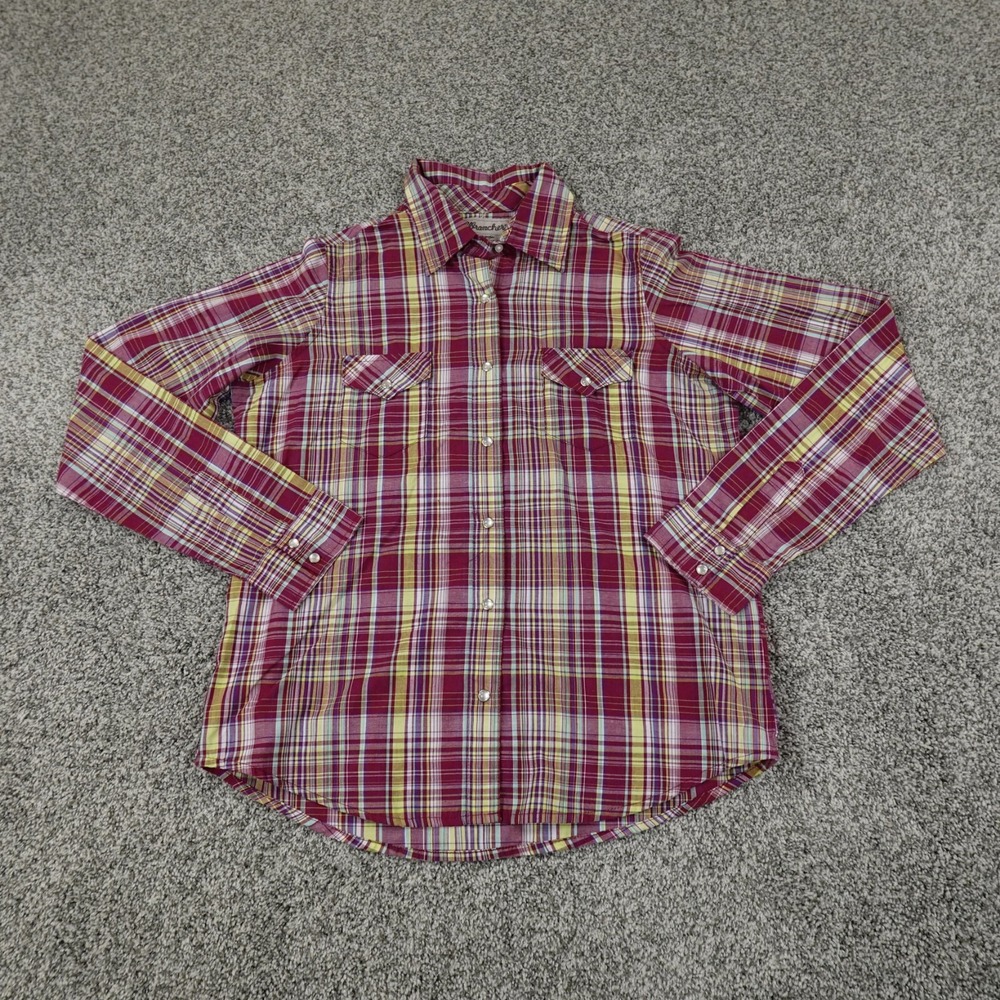 Wrangler Red Plaid Button Down Shirt
